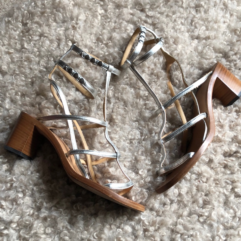 Gorgeous Isabel Marant Gladiator Silver Sandals 39